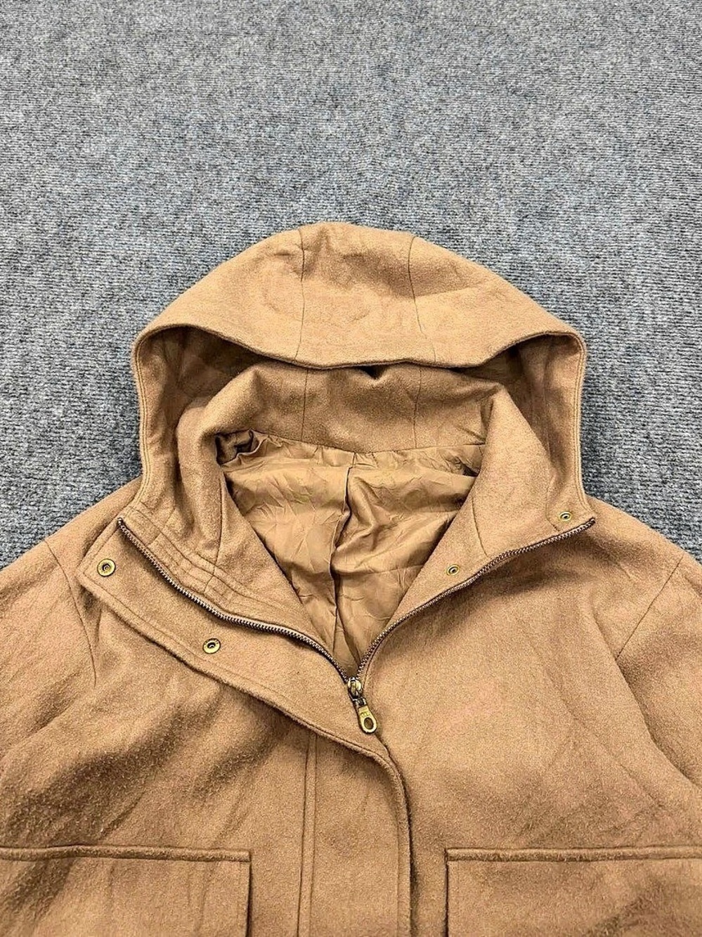 GU Hooded Utility Jacket in Brown